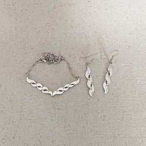 Sterling silver necklace and earrings set